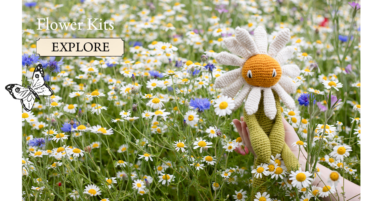 Flower crochet kits daisy alexandras garden toft